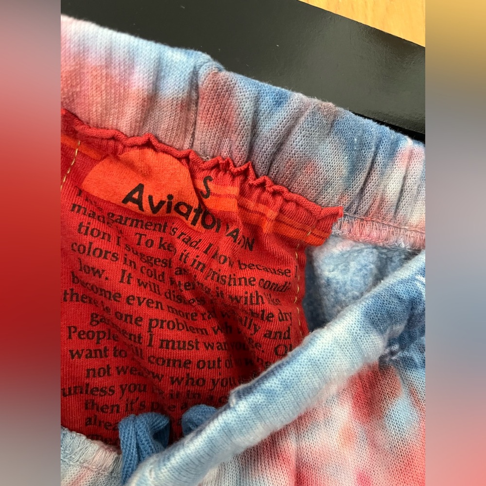 Aviator Nation Red and Blue hand Tie-Dye Track Suit Set - Top (XS) pant (S) - Picture 11 of 15